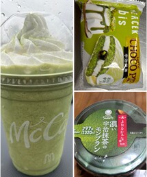 おやつ | 抹茶いろいろ🍵マックのフラッペ、ファミマのモンブラン、おいしかった チョコパイの抹茶はすこし好みではない香りだったけどそれ以外の部分はおいしかった(その他)