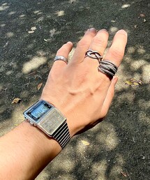 CASIO | 【60】【CASIO（カシオ）】DATABANK　カリキュレーター、リングは全てカレンシルバー(デジタル腕時計)