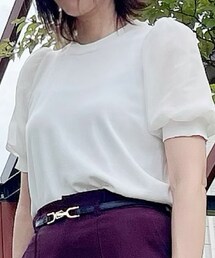 VIS | オーガンジー袖と伸縮ニットで上品ですがシンプルなので合わせやすいです。(シャツ/ブラウス)