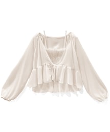 GRL | シアーリボンカーディガンXキャミソールセットアップ【at1886】(カーディガン/ボレロ)