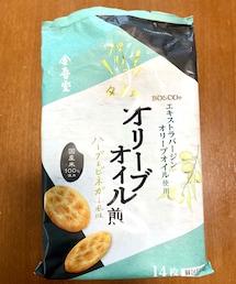 ご近所さんに頂いた煎餅 | ご近所さんが箱買いしてるらしく、お裾分け✨頂いた。金吾堂。オリーブオイルとハーブの風味がちゃんとついてる😳(その他)