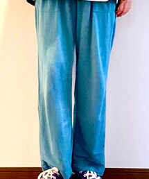 Samansa Mos2 blue | 水色。カットソーみたいなポリエステル生地。(パンツ)