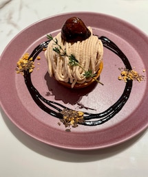 和カフェのモンブラン | 学生時代の友人と会った日にお茶した時☕️和風カフェで注文した和栗のモンブラン🌰優しい甘さで美味しい。(その他)