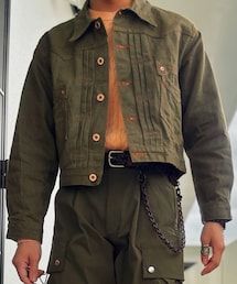 TOMWORKS | SPIKY THREE TACK JACKET -green-(デニムジャケット)