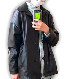 FASHIRU | フェイクレザーチャイナブルゾン(ライダースジャケット)