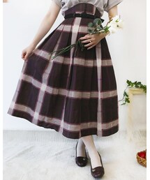 an another angelus | コルセットベルトビッグチェックタックスカート/an another angelus [38BG03q015](スカート)