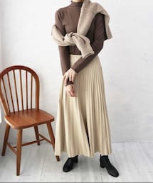 k.growth | エコレザーアコーディオンプリーツマキシスカート(スカート)