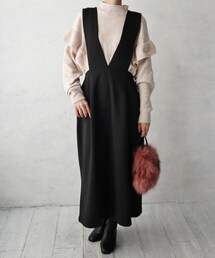 k.growth | バックリボンポンチジャンパースカート(ジャンパースカート)