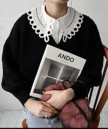 k.growth | 前後２way個性あふれるパンチングスカラップレース付け襟(付け襟)