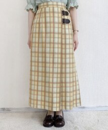 F i.n.t | キルト風サマーチェックロングスカート （YELLOW）(スカート)