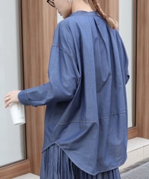 K.growth | 前後２way/別売りスカートとセットアップOK/デニムlook立体シルエットブラウス(シャツ/ブラウス)