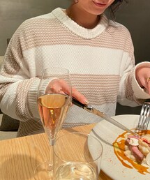 GALERIE VIE | コットンボーダーニット/2020'ss(ニット/セーター)