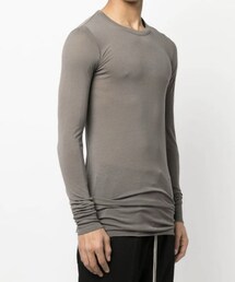 Rick Owens | シルク混ダブルフェイス  タイトストレッチ L/S カットソー(Tシャツ/カットソー)