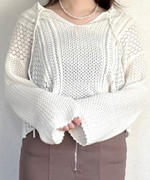 GU | 2WAYレーシーフレアスリーブセーター(トップス)