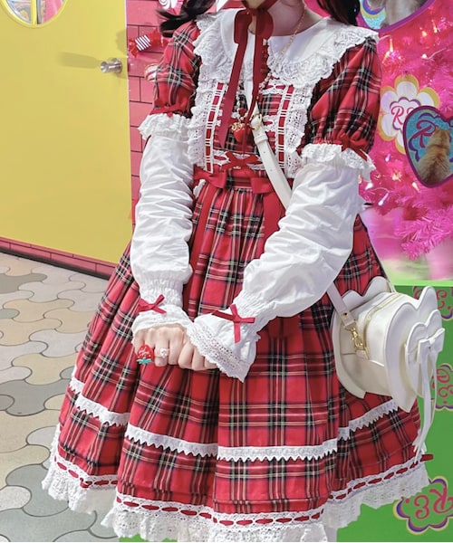小能熊 ロリィタ タータンチェックワンピース 愛ゆえに｜小能熊lolitaのワンピース/ドレスを使った