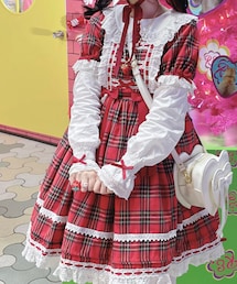 小能熊 ロリィタ タータンチェックワンピース 愛ゆえに｜小能熊lolitaのワンピース/ドレスを使った