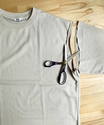 UNIQLO | エアリズムコットンオーバーサイズTシャツ（5分袖）(Tシャツ/カットソー)