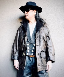 CHEVIGNON | 襟ボアレザーコート(その他アウター)