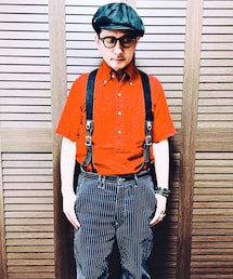 VINTAGE | レザーコンビサスペンダー(サスペンダー)