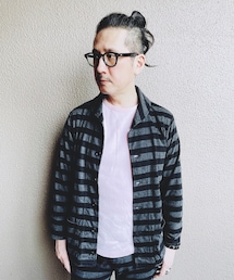 Engineered Garments | ボーダーシャツカーデ(カーディガン/ボレロ)