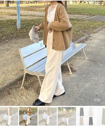 nugu | ピンタクックワイドスラックス 13cm裾上げ(スラックス)