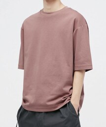 UNIQLO | エアリズムコットンオーバーサイズTシャツ（5分袖）(Tシャツ/カットソー)