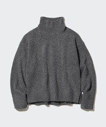 UNIQLO | スフレヤーンハイネックセーター　(サイズXL)(ニット/セーター)