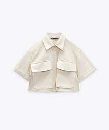 ZARA | ポケットクロップドシャツ サイズS(シャツ/ブラウス)