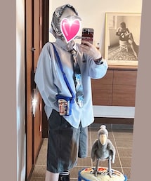 shirts． | 水色🩵オーバーサイズ(シャツ/ブラウス)