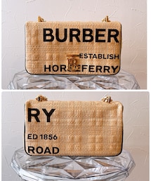 BURBERRY | ヤシの葉加工の素材♡ロゴが後ろに続いたデザイン🙆‍♀️(バッグ)