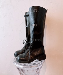 mebole | レースアップバックルロングブーツ(ブーツ)