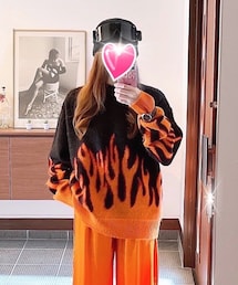 RE730 | RE730 モヘアタッチクルーネックニット　ビッグシルエット(ニット/セーター)