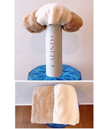 タオルで作った羊帽子 | ふわふわのタオル2枚で作りました🙋‍♀️(帽子)