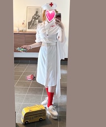 mimi | クロスデザイン♡前後ろ反対に着用する時もあります🙆‍♀️(シャツワンピース)