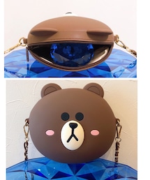 LINEのブラウンバッグ🐻✨ | 🐻♬耳の後ろからチャックで開閉♡(ショルダーバッグ)
