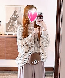 etoll. | ブロッキング クロシェニット プルオーバー(ニット/セーター)