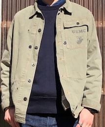 Buzz Rickson's | BR13550 USMC ヘリンボーンジャケット　size 40(ミリタリージャケット)