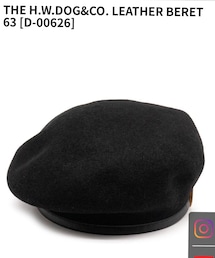 THE H.W. DOG & CO.  | ドッグアンドコーのレザーベレー。ウール素材にレザーのパイピングでミリタリー感あってカッコ良いです。裏地も拘っていて高級感あります。(ハンチング/ベレー帽)