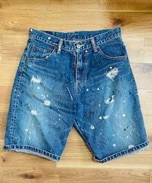 ROCKETS | デニムショーツ/ペイント&クラッシュ/愛知県デニムブランド(デニムパンツ)
