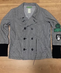 HIGH LIGHT CAVALET | 長リブ変形ストライプピーコート(ピーコート)