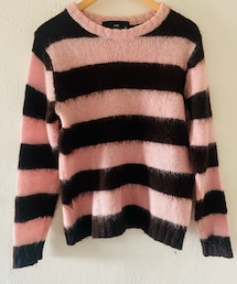 SHIPS JET BLUE | モヘアニット/ピンク×ブラウン(ニット/セーター)