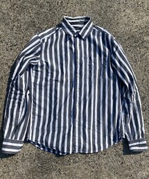 古着 | 古着ストライプシャツ/白×グレー(シャツ/ブラウス)