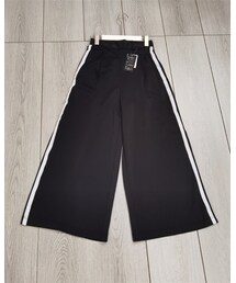 sureve | 侧开叉条纹阔腿裤(チノパンツ)