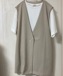 しまむら | TT＊ジレTシャツES、¥1790、L size、淡茶、528-0256(ベスト)