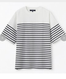 しまむら | ・コーセ*TCボーダーT 税込¥1089 M size 中白 232-0001(Them.) (Tシャツ/カットソー)