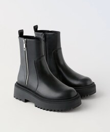 ZARA KIDS | サイドジッパーアンクルブーツ(ブーツ)