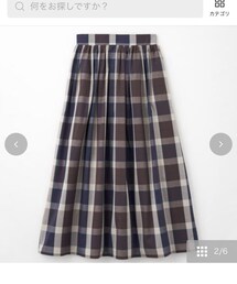しまむら | チェック柄ギャザースカート / ブラウン215(スカート)