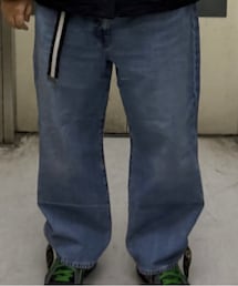 UNIQLO | 475557	レギュラーフィットジーンズ/丈長め	66 ブルー(デニムパンツ)