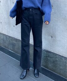 UNIQLO | ●フレアハイライズジーンズ　(デニムパンツ)