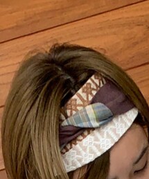 handmade (zizi no ie) | ハンドメイドのこぎん刺しヘアターバン.巻き巻きタイプなのでいろんなアレンジが楽しめます！(ヘアバンド)